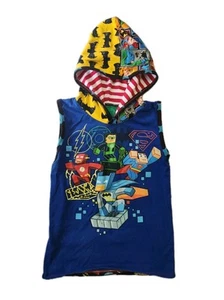 DC Universe Sleeveless Hooded Shirt An Original Zoo T2 Boys Size 10 - Picture 1 of 7