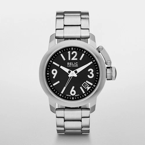 Reloj de buceo vintage Relicby Fossil para hombre 10 ATM 1 ZR12042 acero inoxidable Foto 1 de 2