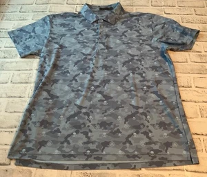 G/FORE Skull Camo Tech Golf Polo Shirt L Gray Stretch Performance Whisper Rock - Picture 1 of 7