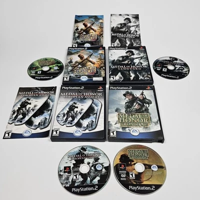 Medal of Honor PlayStation 2 Lot of 4 PS2 Rising Sun European Assault  Vanguard - Image 1 of 2