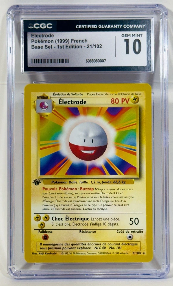 Pokemon Électrode (Électrode) 1st Edition French Base Set CGC 10 - Image 1 of 1