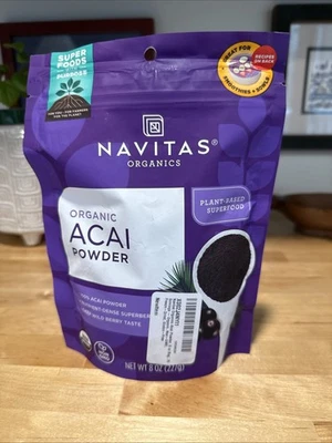 Navitas Organics 有机 Acai 粉饼 8 盎司 227 克 B Corp,不含双酚 A,无麸质, — 第 1/3 张图片