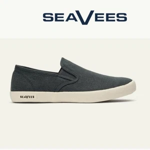 SeaVees Men’s Baja Slip On Sneakers Slate Navy / Gray Size 10.5 Canvas Loafers - Picture 1 of 14
