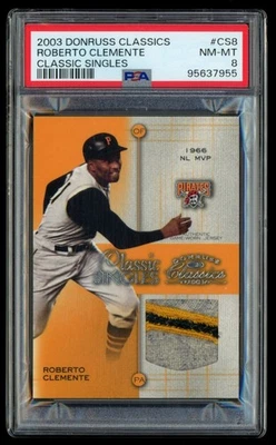 Donruss Classics 2003 Roberto Clemente clásico parche individual/80 PSA 8 Pirates Foto 1 de 2