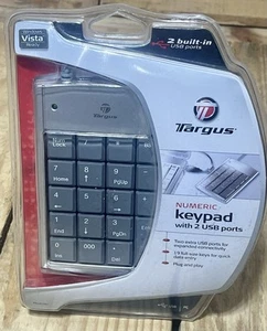 TARGUS Numeric Keypad w/2 USB ports 19 Full Size Keys Data Entry Windows PC NEW - Picture 1 of 3