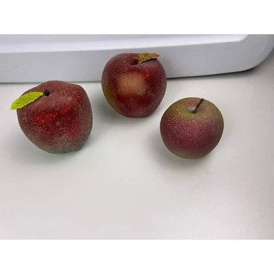 Juego de 3 Cuentas Azúcar Manzanas Imitación Fruta Decorativa Vacaciones Rojo Verde Dorado Foto 1 de 4