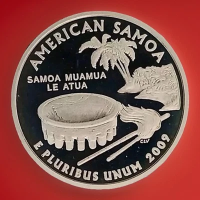 2009-S 90% Silver Cameo Proof AMERICAN SAMOA Washington Quarter FAST SHIPPING - Image 1 of 4