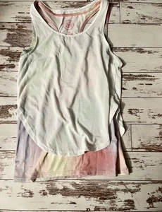 Girls SO Layered Tank Top size 7/8 Rainbow Under White Pretty! - Picture 1 of 3