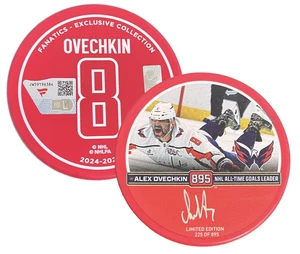 Alexander Ovechkin Autographed Capitals 895th Goal Hockey Puck LE 895 Fanatics - Picture 1 of 4