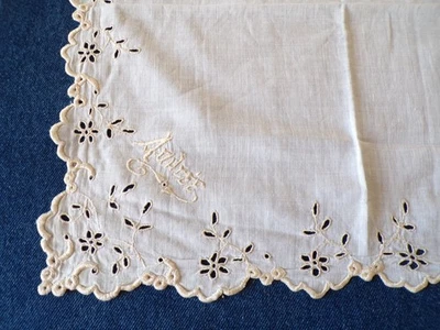SUPERBE POCHETTE MOUCHOIR ANCIEN BRODE COTON - Photo 1/4