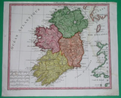 1821 ORIGINAL DETAILED MAP IRELAND DUBLIN BELFAST ULSTER MUNSTER CORK GALWAY - Image 1 of 4