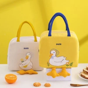 Cartoon Yellow Duck Canvas Handbag Large-capacity Small Tote Bag Office Worker - Picture 1 of 10