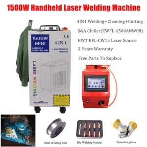 4 IN 1 1500W Handheld Laser Welder Welding Cleaning Cutting Machine S&A Chiller - Bild 1 von 13