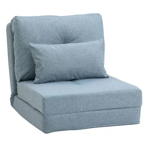 HOMCOM Convertible Flip Chair, Floor Lazy Sofa, Folding Upholstered Couch Bed wi - Picture 1 of 8