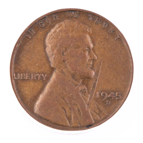 ERROR 1945 D Lincoln Cent ANACS VF20 Struck Through Debris Certified Wheat 1c Cover