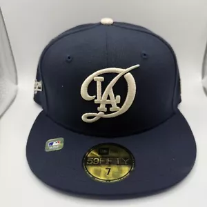 New Era 59Fifty Los Angeles Dodgers City Connect Navy/White Fitted Hat Size 7 - Picture 1 of 6