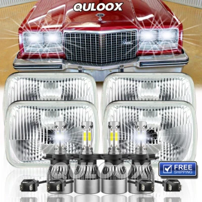 4PCS For Buick Riviera 1975-1985 4X6 " LED Headlights High/Low DRL Beam DOT Foto 1 de 4