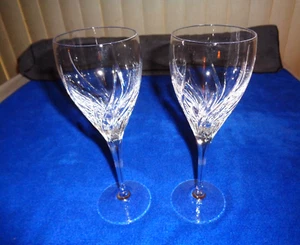 Marquis by Waterford Summer Breeze wine / water crystal glasses signed set of 2 - Picture 1 of 20