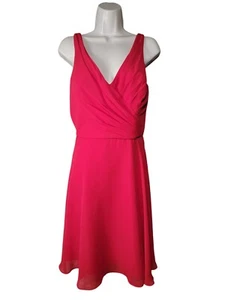 VTG Alfred Angelo Size 12 Cherry Red Formal Dress Faux Back Button Fit and Flare - Picture 1 of 6
