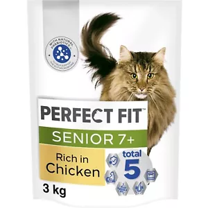 More details for 3kg perfect fit advanced nutrition senior complete dry cat food chicken 4x750g