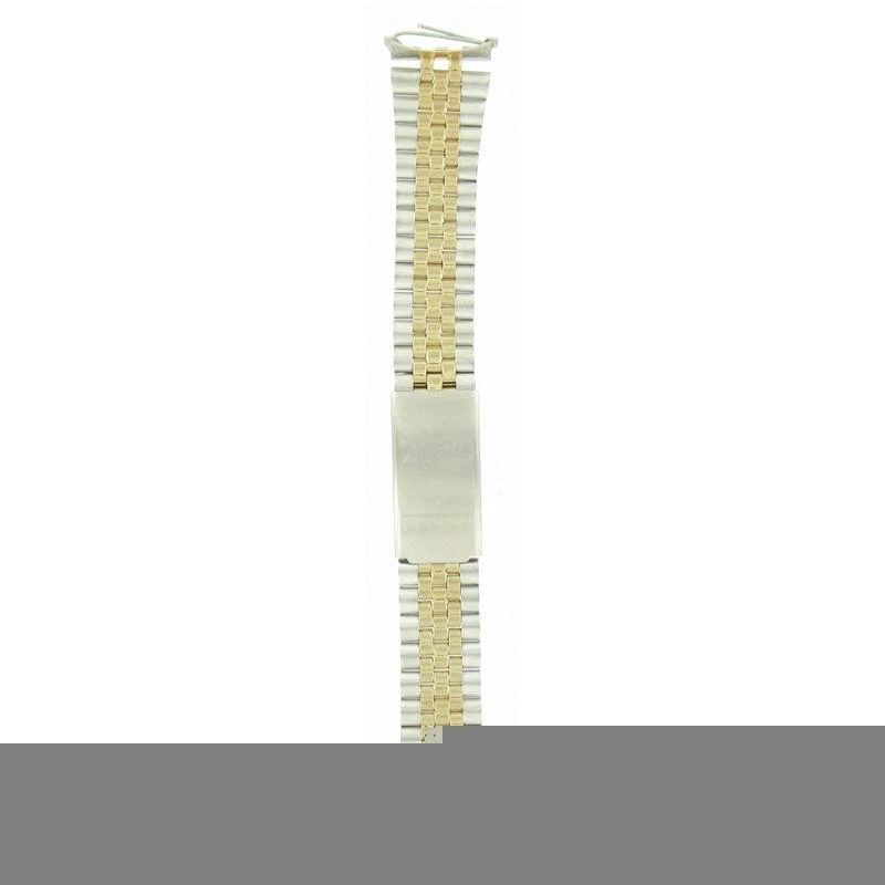 16-22mm Kreisler Center Clasp Two Tone Non Allergy Stainless Watch Band 402T