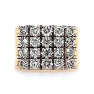 4.00 ct F VS-1 Round Cut Lab Created Diamond Men's Ring 14K Yellow Gold - Picture 1 of 3