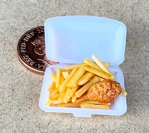 Puppenhaus Take Away Huhn mit Chips Pommes Maßstab 1:12 Lebensmittel Zubehör Tumdee - Bild 1 von 6