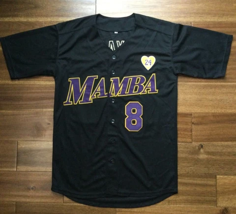 FREE SHIPPING Kobe Bryant #8 & #24 Lakers Black Mamba w/Heart Jersey Brand New Cover