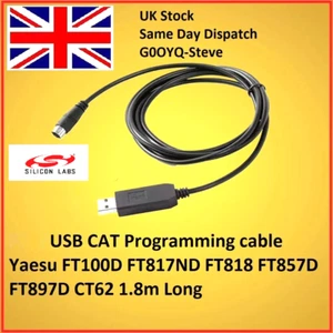 Yaesu CT-62 CAT USB Cable FT-100 FT-817 FT-857D FT-897D FT-100D FT-818ND 1.8m - Picture 1 of 4