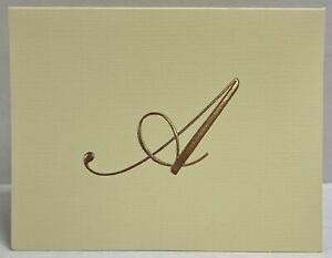 Monogram Note Cards Embossed Gold Initial Letter Party Invitations Thank Yous