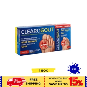 1 Caja (35s) Clearogout Cristales de Ácido Úrico Fórmula Sin Azúcar Alivio Gota Terapia - Imagen 1 de 9