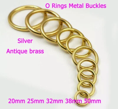  20/25/32/38/50mm O Rings Metal Steel Straps Collars Crafts Silver/Antique Brass - Image 1 of 4