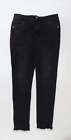 Marks and Spencer Girls Black Cotton Skinny Jeans Size 12-13 Years Regular Butto