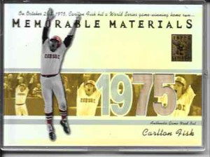 2002 TOPPS TRIBUTE MEMORABLE MATERIALS RELIC CARLTON FISK