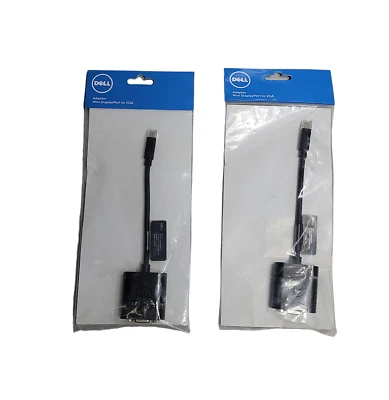 Lot of 2 Dell Mini DisplayPort To VGA Adapter Cable (PNKVT) - Image 1 of 3
