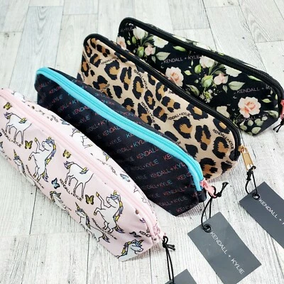 Kendall + Kylie Makeup Pouch Cosmetic Brush Bag Holder Choice of 4 Patterns 9" - Image 1 of 4