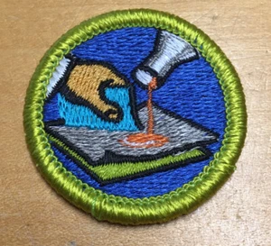 BOY SCOUTS COMPOSITE MATERIALS MERIT BADGE BLANK "BLUE BACKING" NEW - Picture 1 of 2