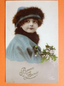 cpa FANTASIE GUTES NEUES JAHR Mädchen - Bild 1 von 2