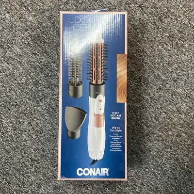 New Conair Double Ceramic 3-in-1 Hot Air Brush, Dry as You Style. free shipping  - Image 1 of 4