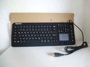 Keysonic KSK-6231 INEL DE-Layout Silikontastatur Touchpad und Beleuchtung QWERTZ - Bild 1 von 2
