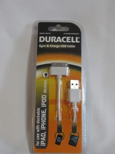 Duracell Sync & Charge USB Cable - For Use with Old iPod,iPhone and iPad 30 Pin - Picture 1 of 3