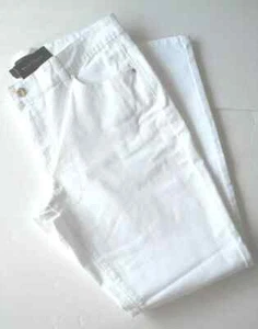 White House Black Market  Blanc White Low Rise Slim Ankle Jeans Pants Sz 14R NWT - Picture 1 of 2