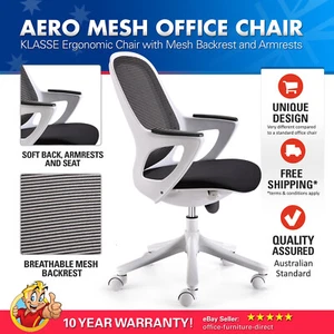 Aero Mesh Office Chair white with Armrests Enduro Boardroom Ergonomic - Picture 1 of 3