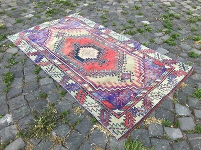 Handmade Rug Turkish Area Rug Vintage Rug Oushak Rug Antique Rug Bohemian Rug - Image 1 of 4