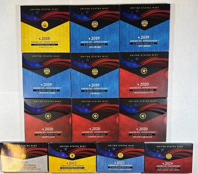 2018 - 2024 S 25 Coin COMPLETE (to date) Reverse Proof Innovation Dollar Set - Image 1 of 4