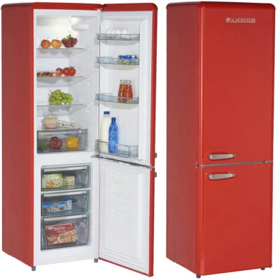 WOLKENSTEIN Kühl-Gefrierkombination Retro Kühlschrank KG250.4RT FR rot 249L - Bild 1 von 4