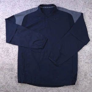 Nike Baseball Hot Jacket Men Medium Convertible Sleeve Pullover Windbreaker Navy - Picture 1 of 7