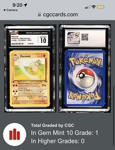 1999 Pokémon Jungle Spanish #39 Marowak 1st Edition CGC 10 GEM MINT 💎 Pop 1 - Picture 1 of 2