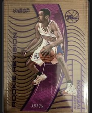 allen iverson 2015-16 panini clear vision 1/25 rookie revision insert purple