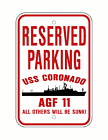 USS CORONADO AGF 11 Parking Sign US Navy Military USN